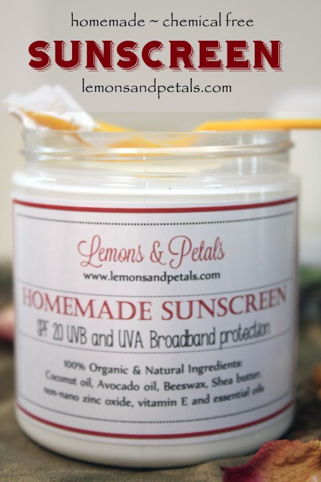 Homemade Sunscreen Lemons & Petals